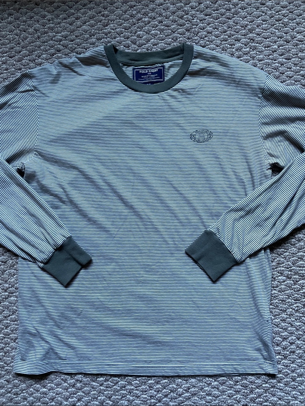 Vintage polo sport sportsman striped long sleeve shirt